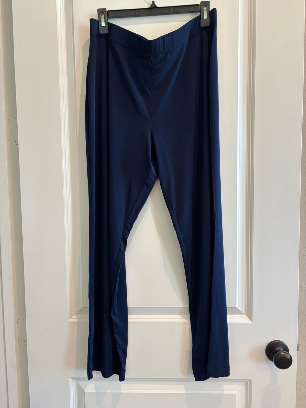 Susan Graver Essentials Navy Pull-On Straight Leg Pants Size LP NWOT